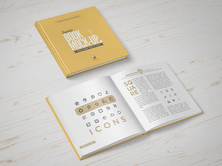 Square Book Mock-Up