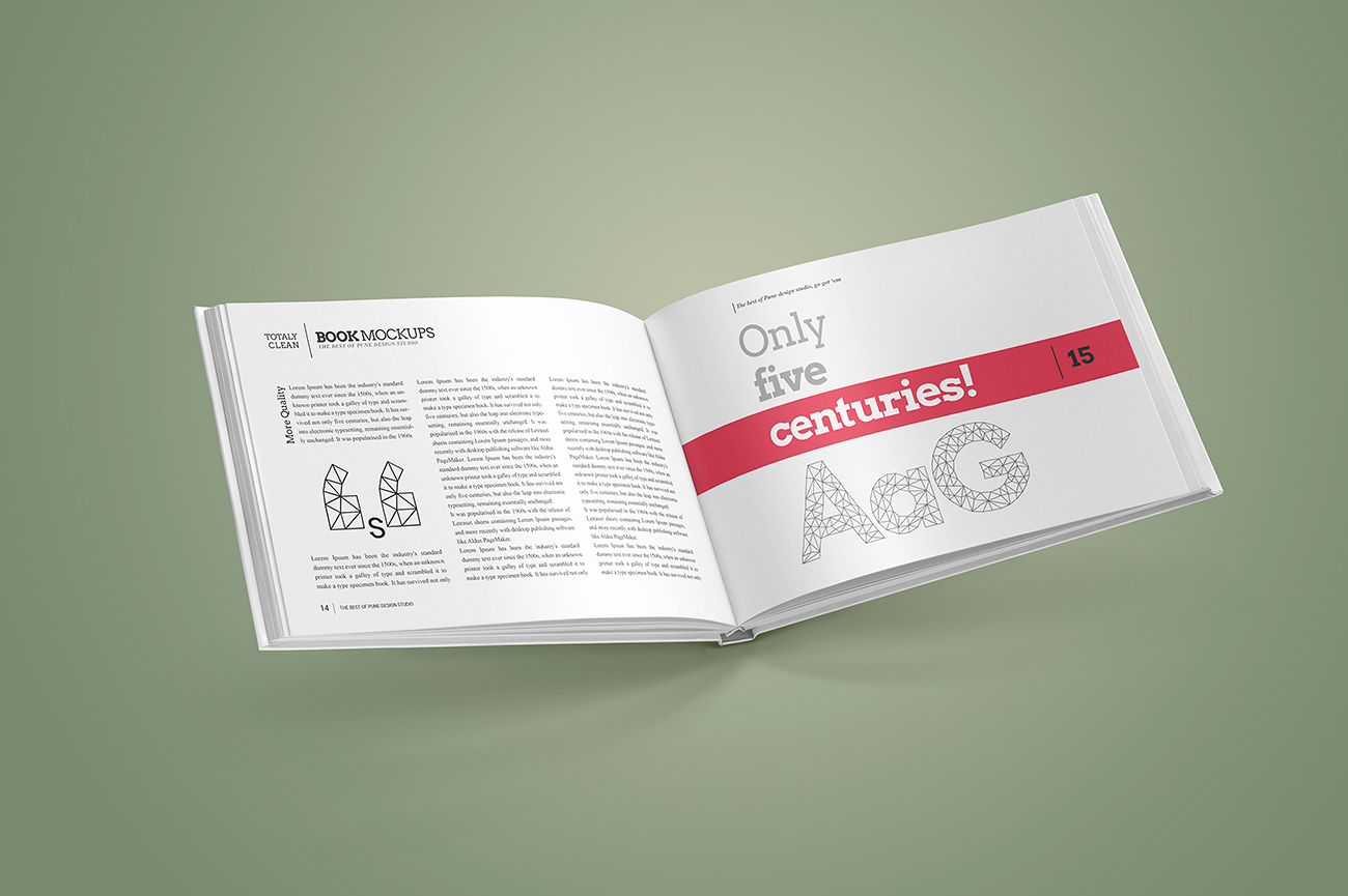 Landscape Book Mock-Up Set - Pune Design